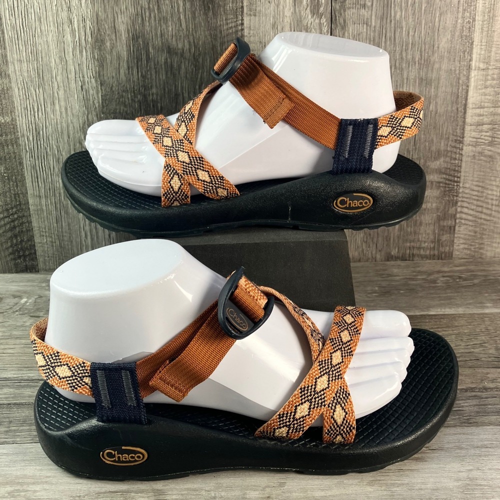 Chaco Z/1 Classic Womens 8 Sport Sandals Orange Brown Geometric Straps Hiking
